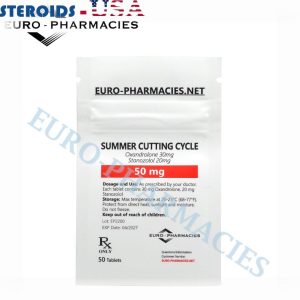 Bag containing 50 pills of Summer Cutting Cycle (20mg Winstrol + 30mg Anavar) (50mg/tab) from Euro-Pharmacies