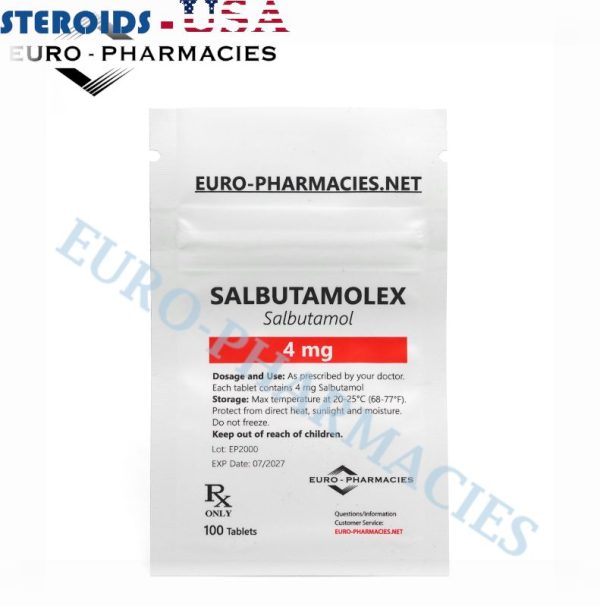 Bag containing 100 pills of Salbutamolex (Salbutamol) (4mg/tab) from Euro-Pharmacies