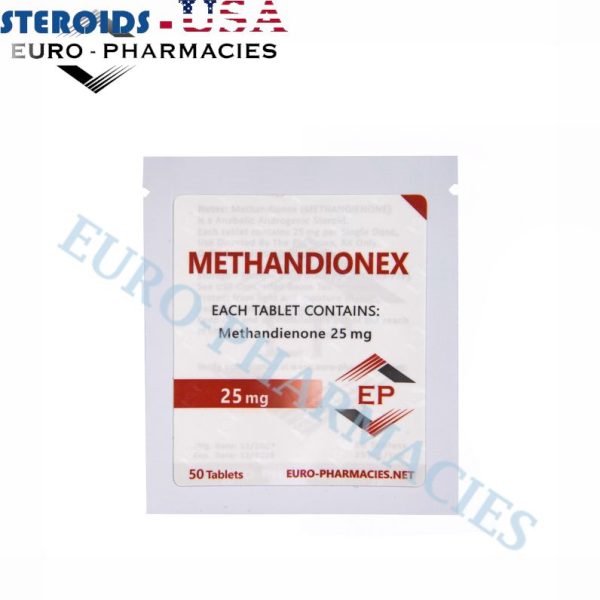 Bag containing 50 pills of Methandionex 25 (Dianabol) (25mg/tab) from Euro-Pharmacies