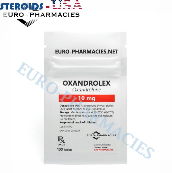 Bag containing 100 pills of Oxandrolex 10 (Anavar) (10mg/tab) from Euro-Pharmacies