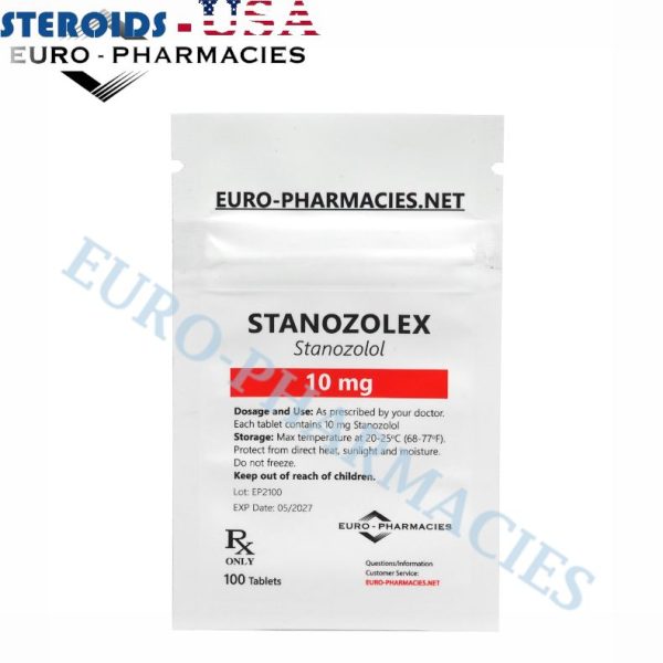 Bag containing 100 pills of Stanozolex 10 (Winstrol) (10mg/tab) from Euro-Pharmacies