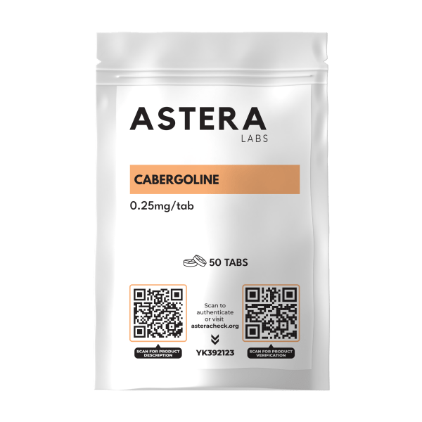 Cabergoline 0.25mg/tab by Astera Labs - Dopamine agonist used to treat high prolactin levels and related conditions