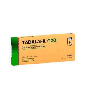 Pharmaceutical tablets of Tadalafil, 20 milligrams per tablet, manufactured by Hilma Biocare